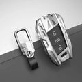 Metal mecha golf auto key shell set in silver with button case buckle