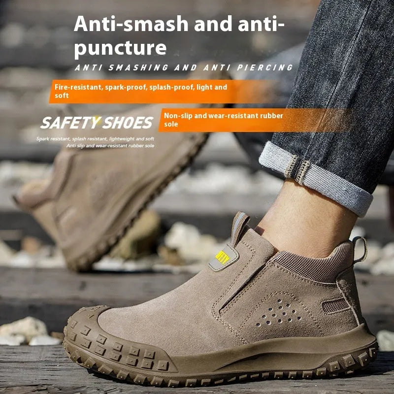 Mid-calf welding safety shoes with steel toe cap in grey colour option