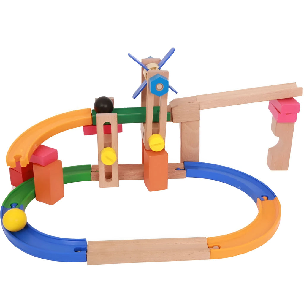 Wooden multifunctional track building blocks educational toy set for children aged 4-6 years