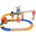 Wooden multifunctional track building blocks educational toy set for children aged 4-6 years