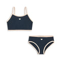Dark blue split leg swimsuit for baby girls aged 1-6 years