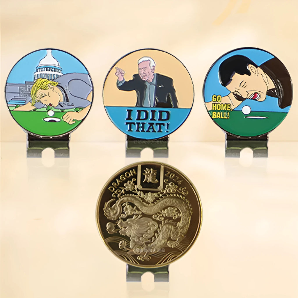 Zinc alloy golf hat clip showing Dragon Year design with metal craftsmanship detail