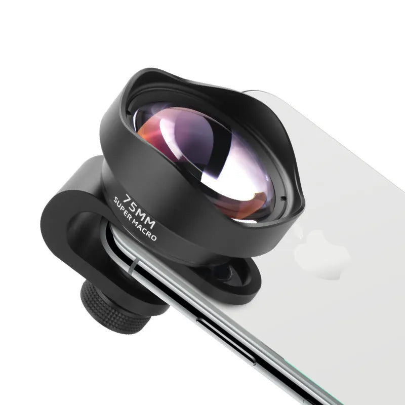 Universal mobile phone macro lens with protective cover and storage bag for close-up smartphone photography