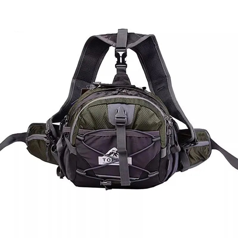 Outdoor multi-functional sports waist bag 18L nylon unisex letter graphic in army green