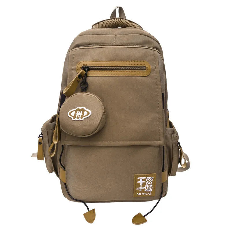 Large waterproof nylon leisure travel backpack in multiple colours with contrast stitching details
