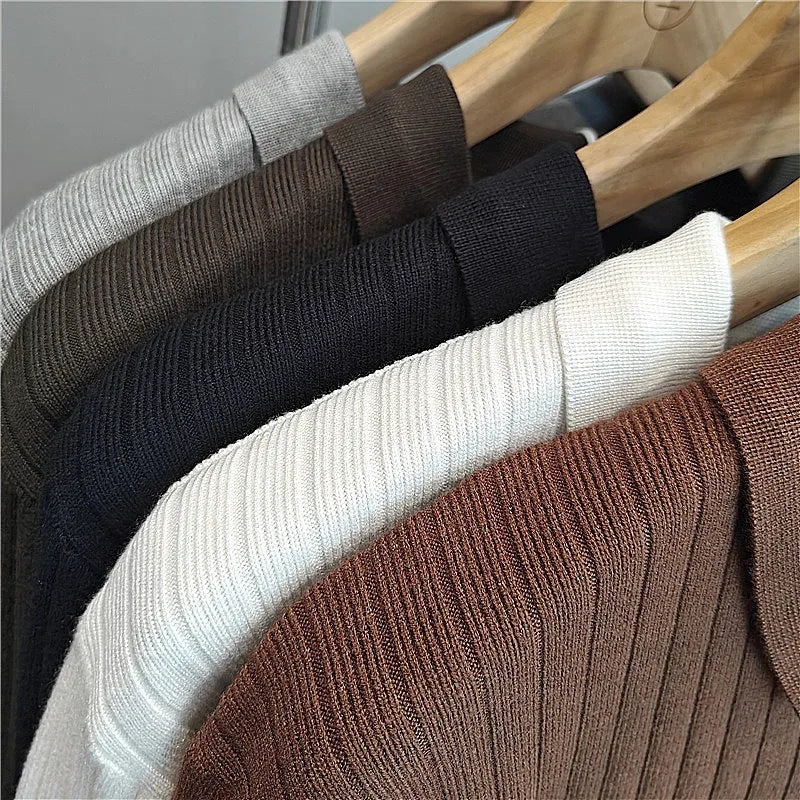 Men's loose fit modal and rabbit fur blend knitted sweater in autumn colours