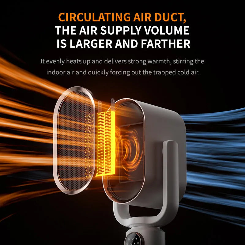 Desktop warm air blower heater with touch controls, 40x920mm size, colour N6, for whole house heating