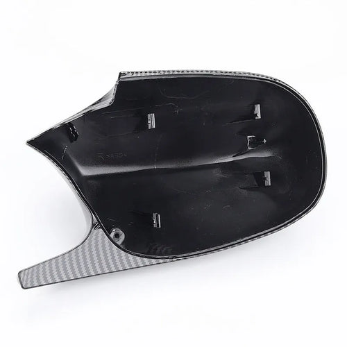 Pair of black ABS plastic rearview mirror shells for BMW E90 3 Series replacement