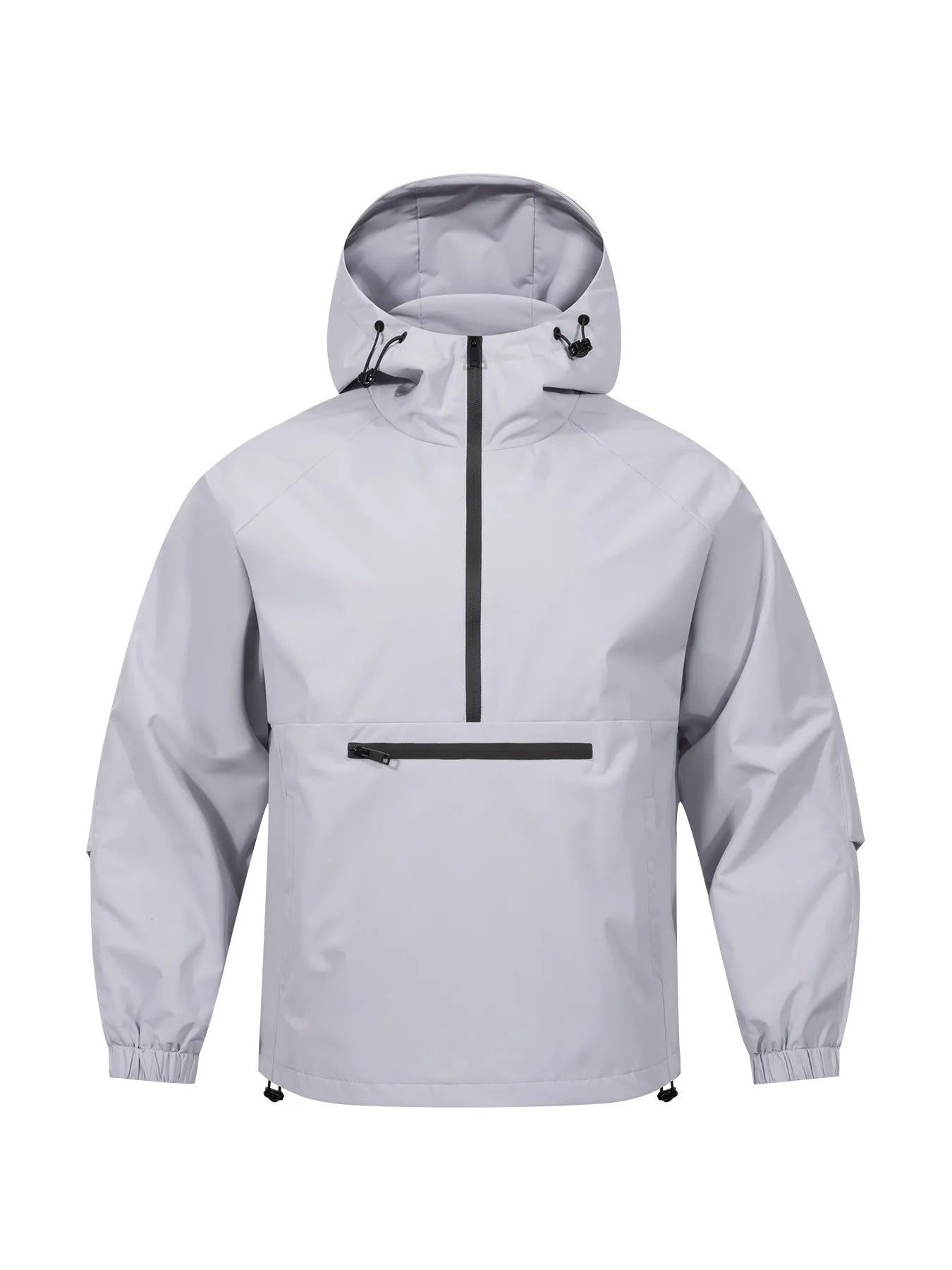 Men's loose half-zip hooded corduroy jacket in Korean style with rabbit fur lining