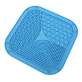 Silicone dog licking pad anti-choke slow feeder in large 20.8cm or small 15cm size, grey blue or yellow