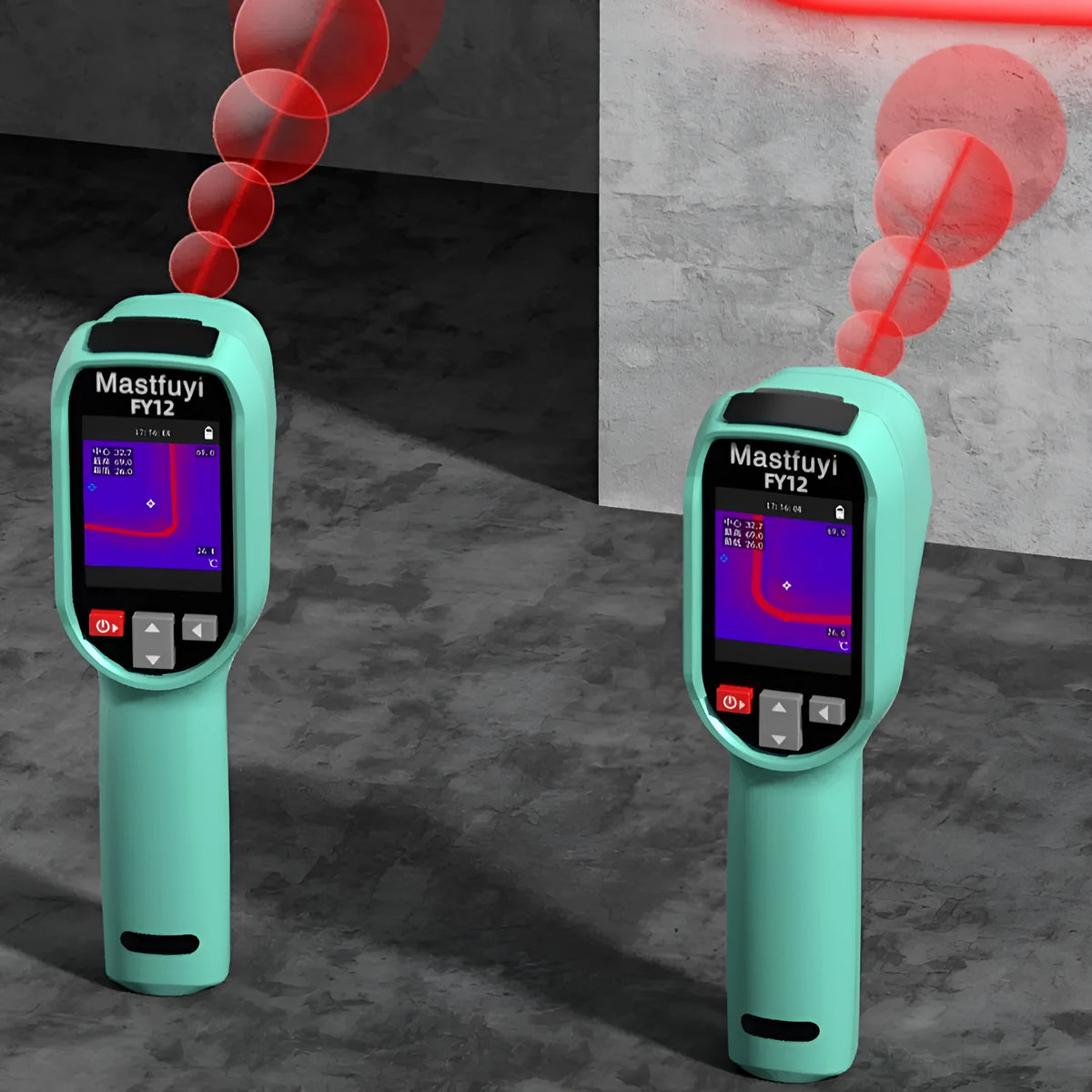 Mastfuyi FY12 green infrared thermal imager with laser positioning and built-in 2500mAh battery and 4GB card