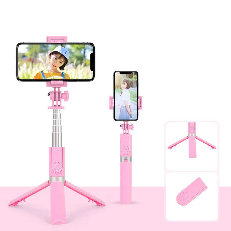 Desktop stand made of thickened aluminum alloy with Bluetooth remote control, folding design, available in black