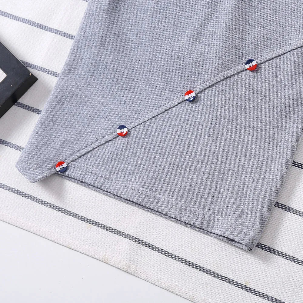 Boys' solid colour cotton t-shirt in red, navy blue, grey, and white sizes 90-130cm