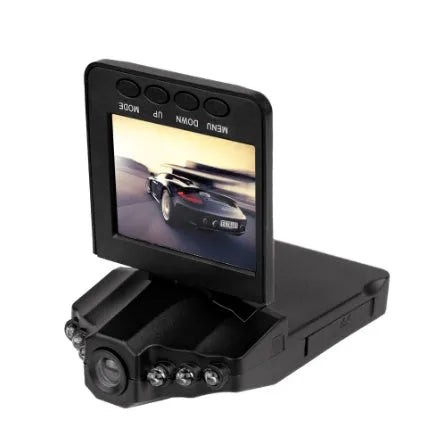 H198 model car dashboard camera with six infrared lights around the lens on a 2.4-inch screen.