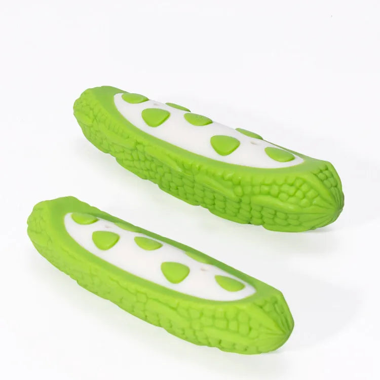 Green and purple simulation dog chew toys for large dogs and teething puppies