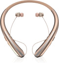 Wireless sport headphones in black and blue with hanging-neck design and digital display