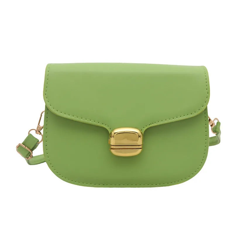 Simple PU leather women's handbag showing internal zipper pocket and phone compartment