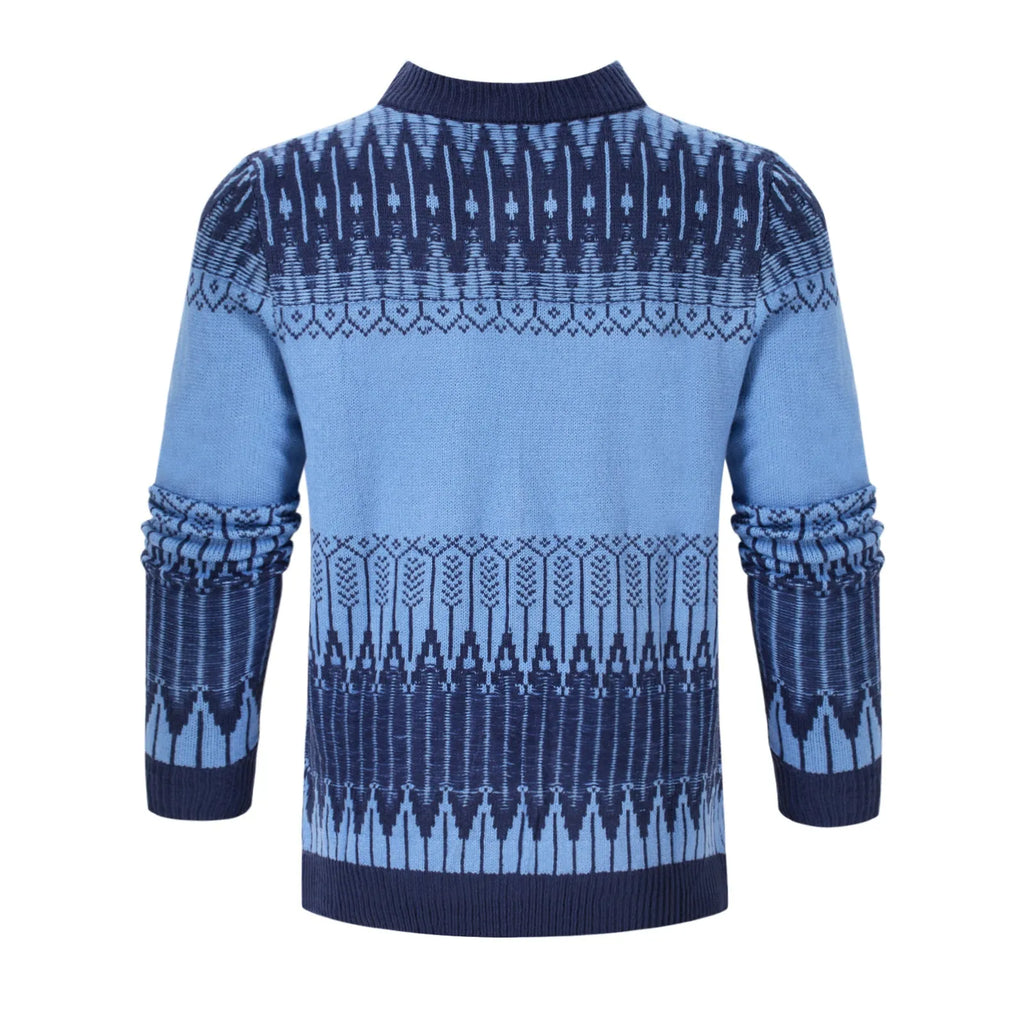 Men's knitted long-sleeve pullover sweater in a selection of styles and sizes.