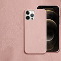 Genuine brown cowhide leather protective case for iPhone with half-cut bottom design.