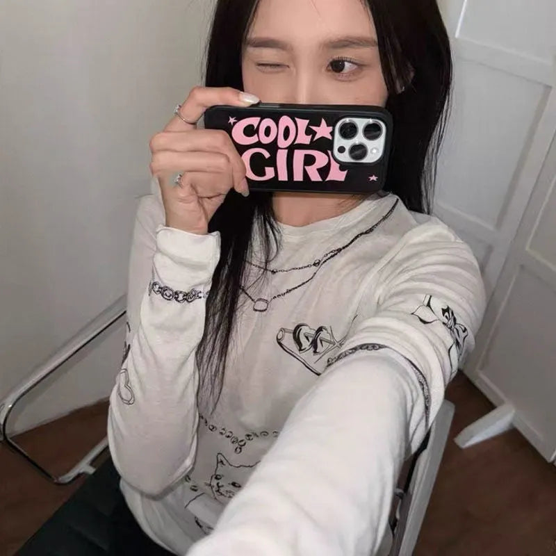 Black Pink silicone phone case with printed star pattern for Apple iPhone