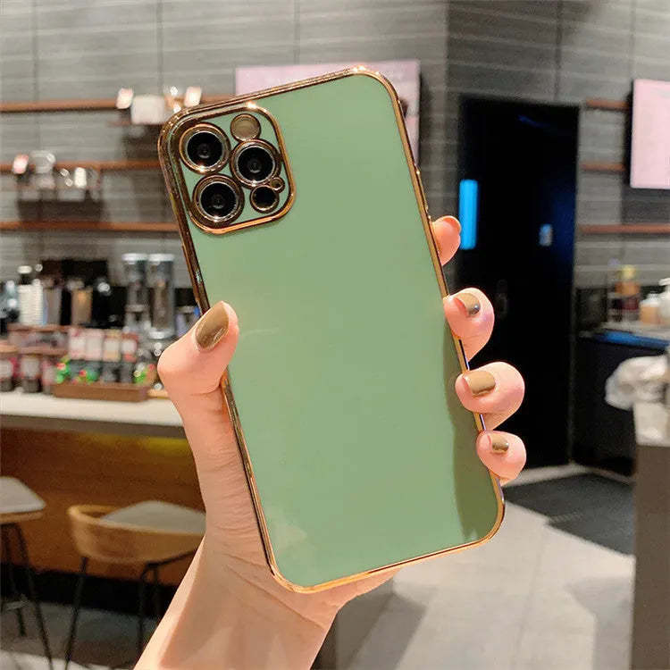 Luxury solid colour electroplating mobile phone case for iPhone 13 models in various colours
