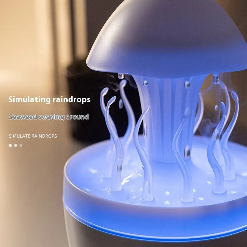 Rotating water drop aroma diffuser humidifier with colourful night light in a column design