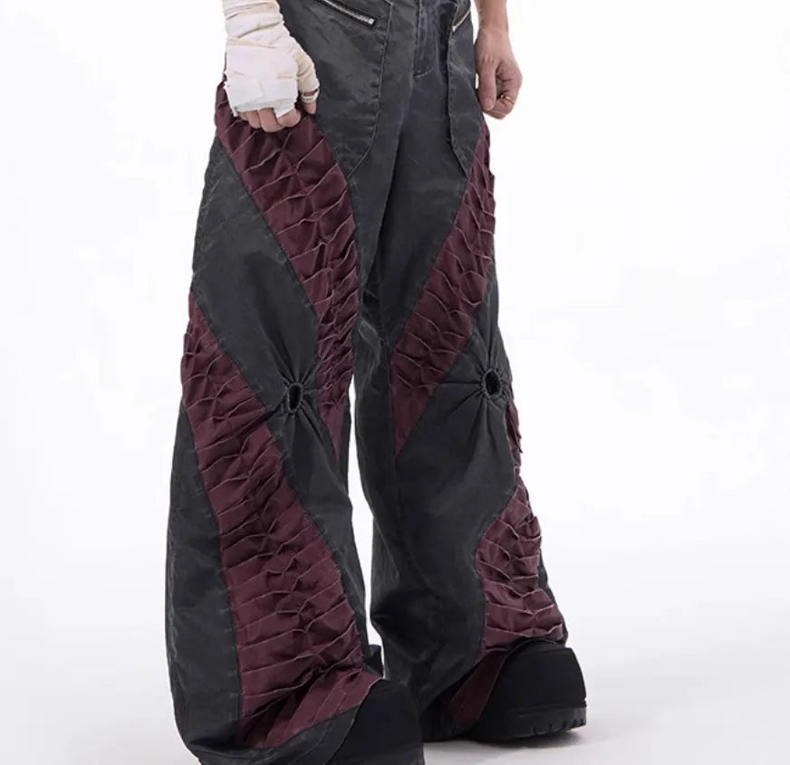 Retro three-dimensional keel casual pants in rayon fabric for summer sports wear