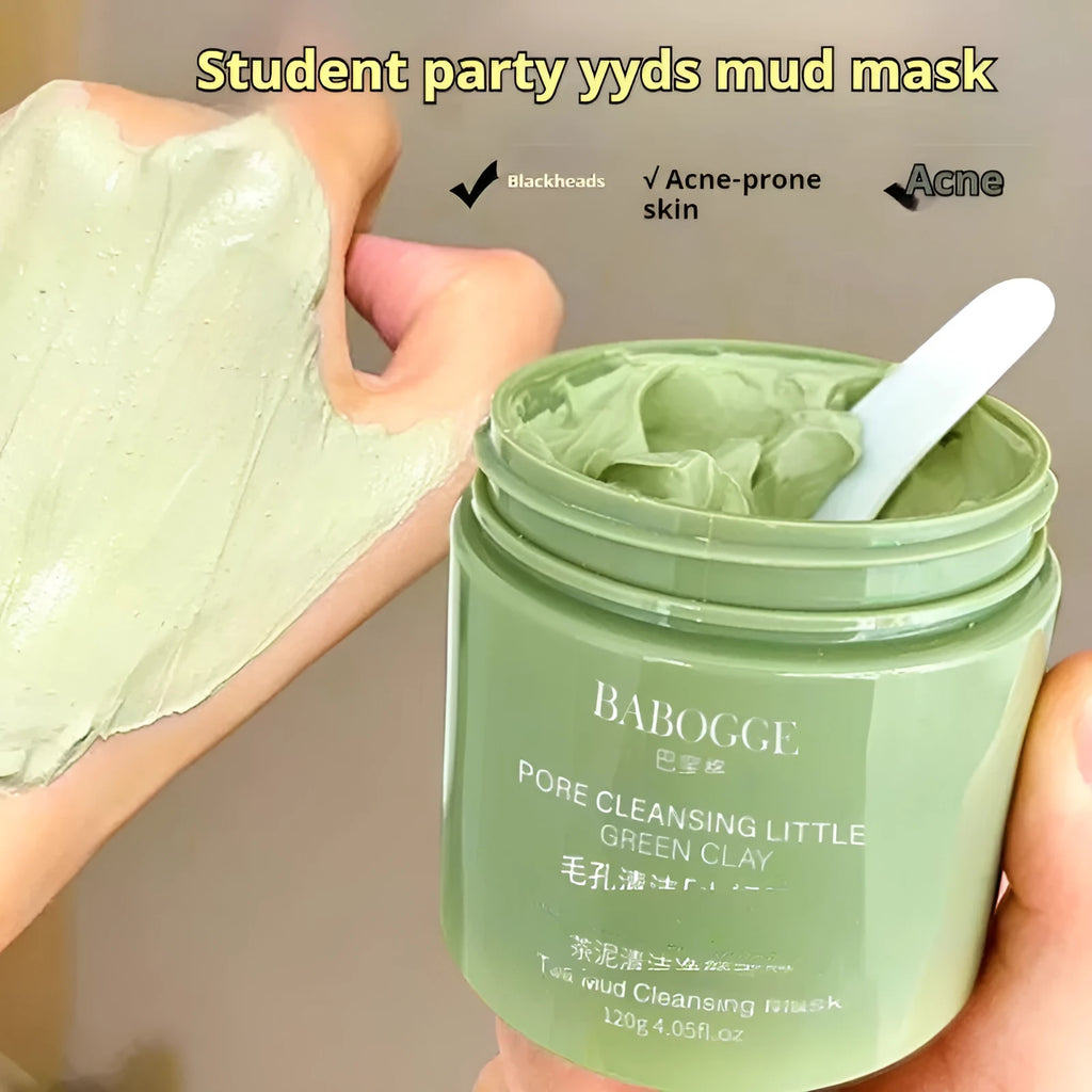 Jar of Tea Mud Clay Mask 120g for deep cleansing facial skin care