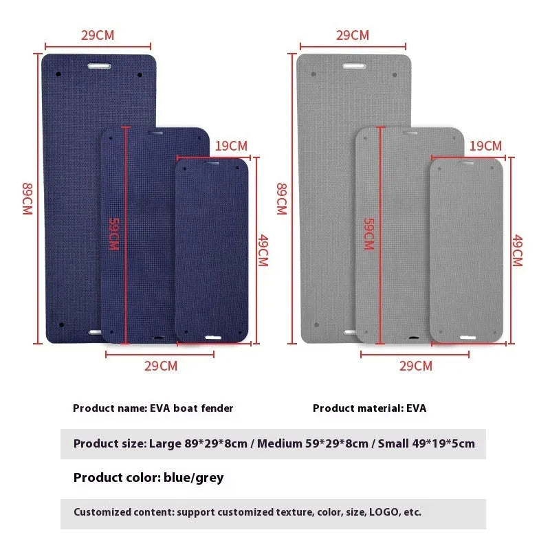 Blue or grey Eva boat fender for anti-collision protection during docking