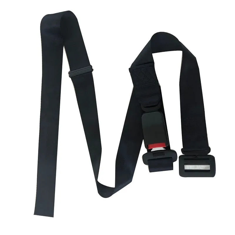 Black ABS pregnancy safety belt adjuster with metal buckle for vehicle seat belt comfort