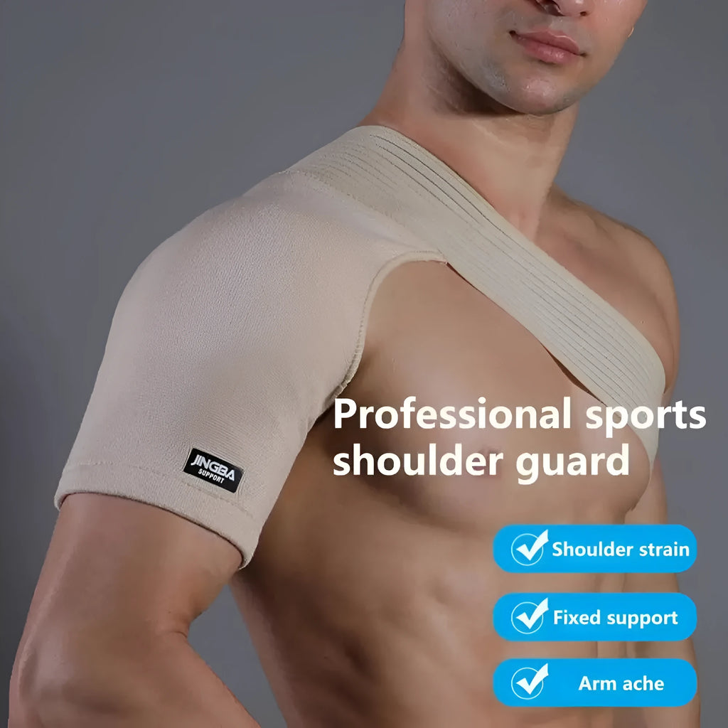 Adjustable one shoulder sports protective gear with breathable strap in skin colour