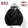 Men's loose-fitting pilot jacket in polyester blend available in sizes M through 5XL