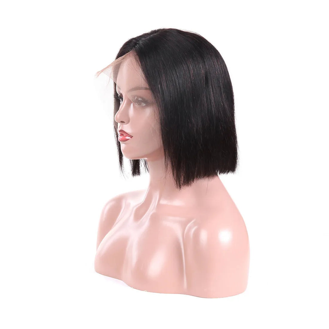 13x4 human hair bob head cover wig for ladies in 10inch length soft real hair