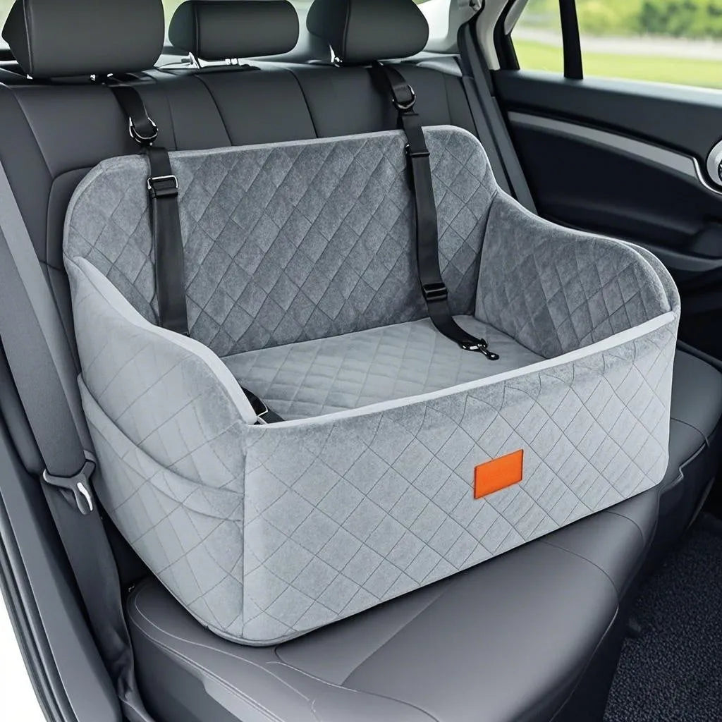 Washable cloth dog car kennel 76x48x38cm for medium and large dogs in gray, green, black or brown