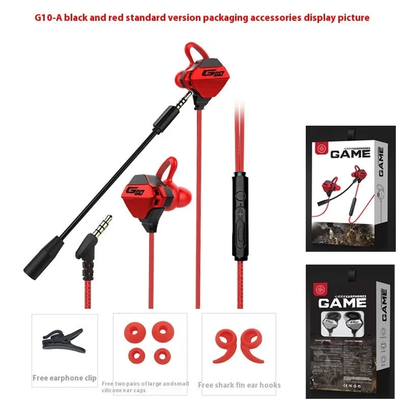 In-ear wired headset with mic 3.5mm plug for phone and computer heavy bass silicone earplugs