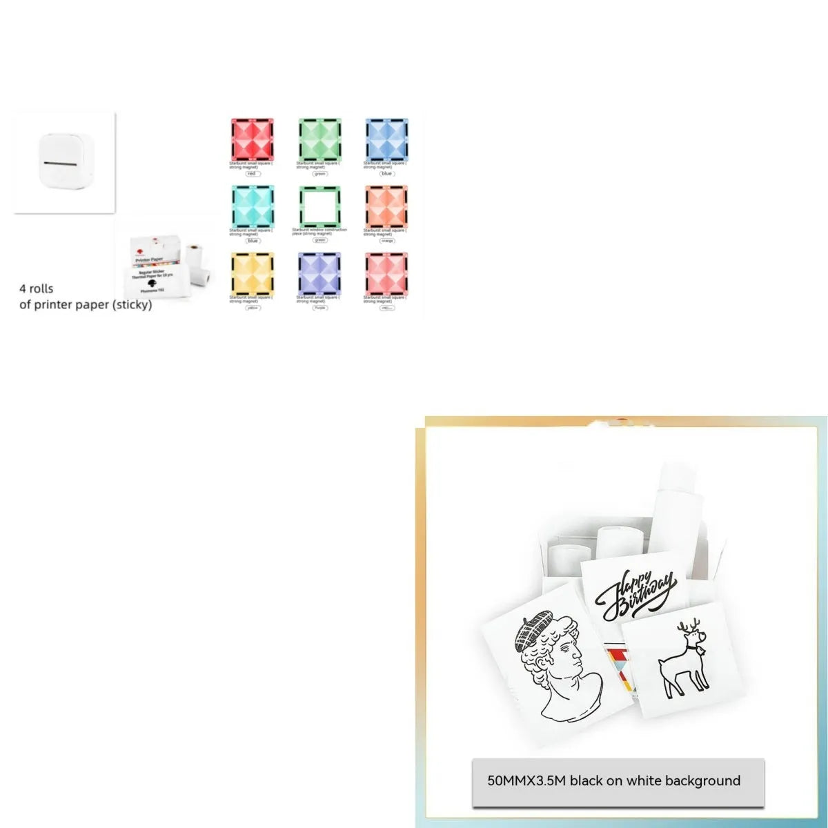 Phomemo T02 portable mini thermal label printer in white, showing front panel with paper slot, with Bluetooth icon