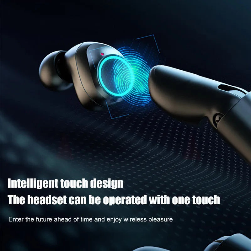 Bluetooth gaming headset with charging case in black, blue, or red colours