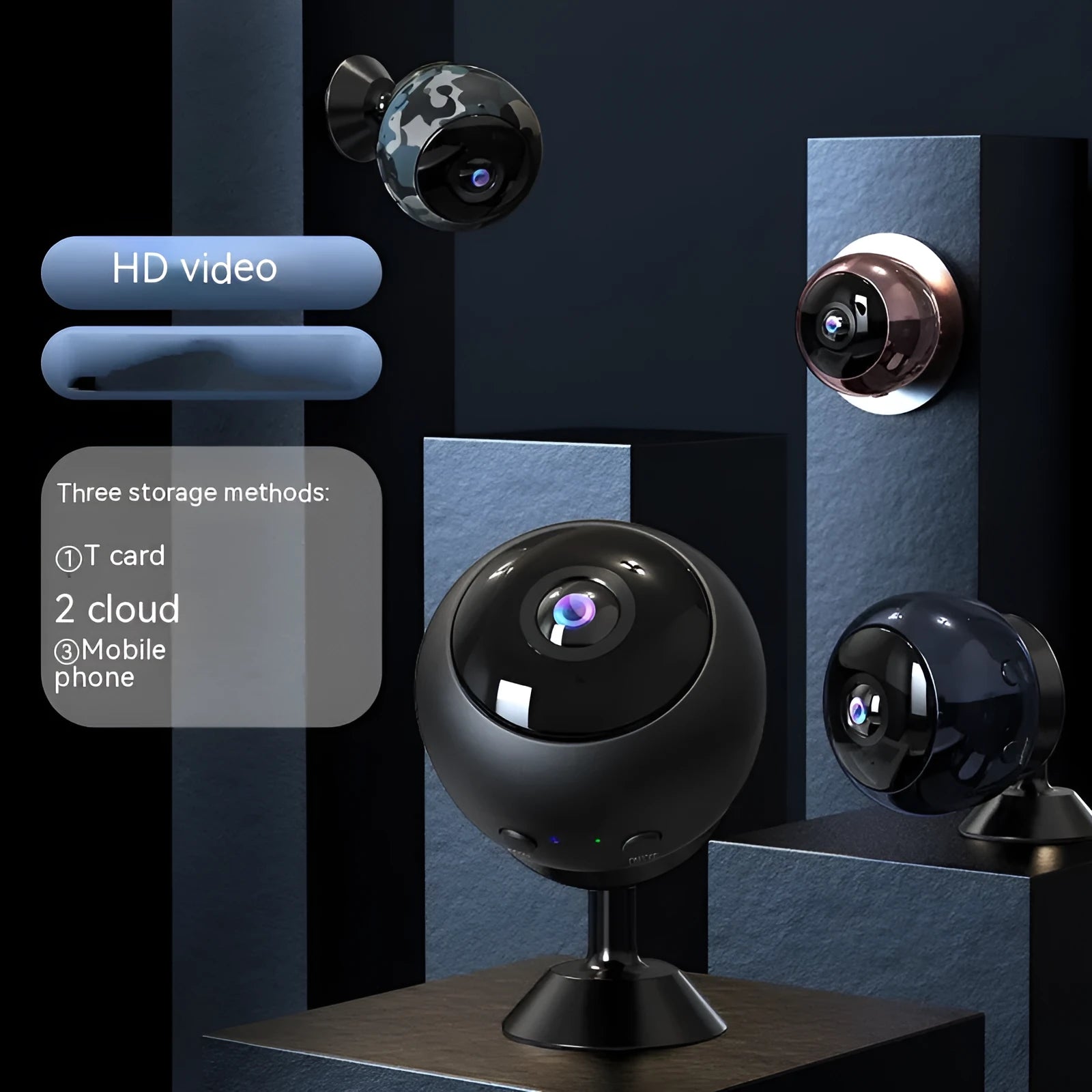 1080p wireless WIFI surveillance camera with ABS plastic housing for indoor security monitoring