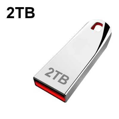 Metal USB flash drive with USB 2.0 interface, capacities from 8GB to 2TB, creative design, portable storage device.