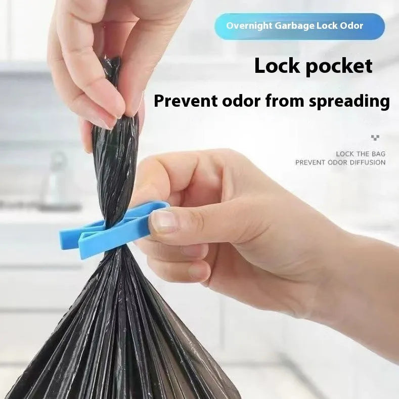 PP plastic non-slip clip for attaching a bin liner to the side of a trash can.
