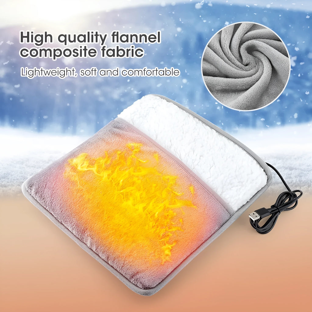 Grey USB powered feet warmer with mechanical switch for household use 5W 3.7V