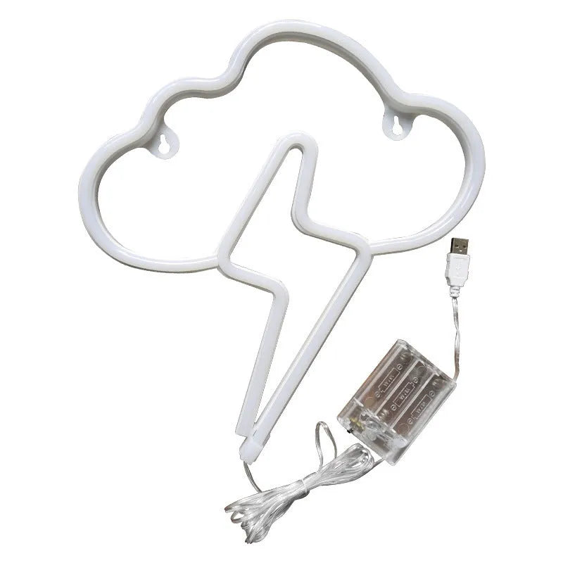 Blue cloud and warm lightning neon lamp with USB power cable and acrylic construction