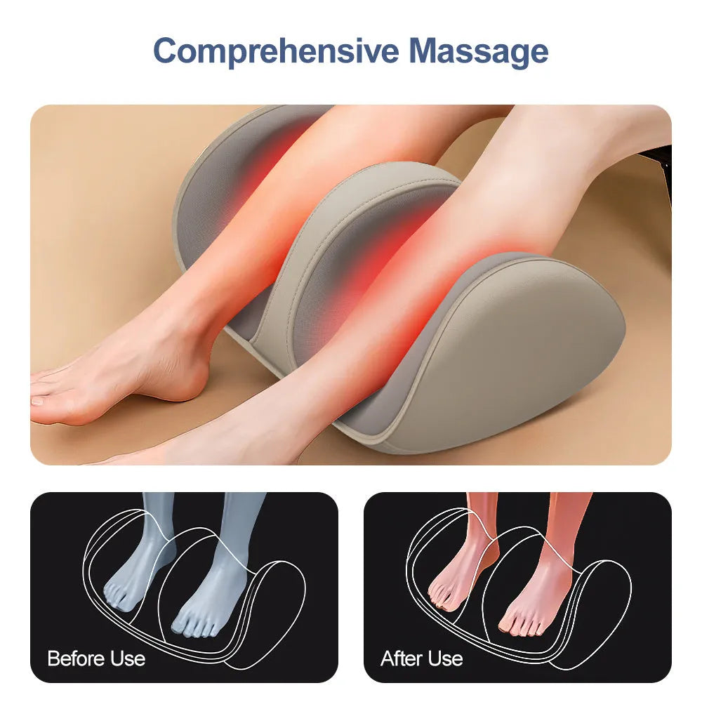 Shiatsu foot massager with heat and kneading for feet, calves, legs and arms, USB powered, in dark blue