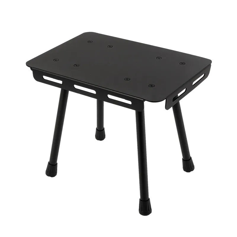 CLS aluminium alloy dual use folding camping table and stool shown in Army Green colour.