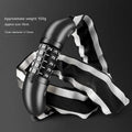 95cm black zinc alloy bicycle chain lock with combination dial secured around mountain bike frame