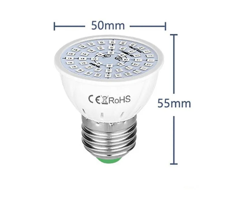 White 9W LED plant growth lamp with 80 beads for indoor potted plants.