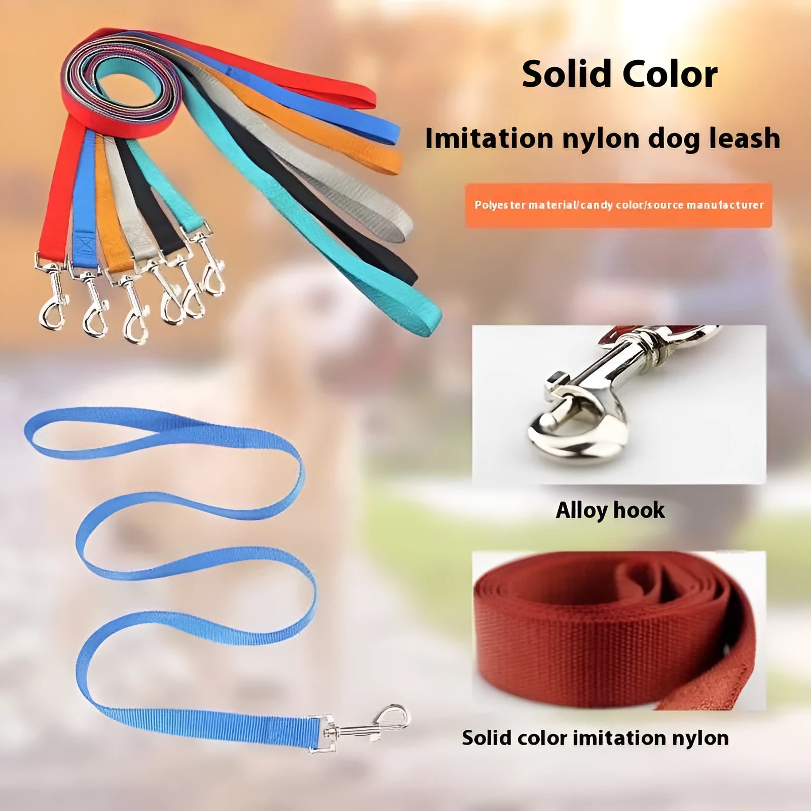 Solid colour nylon dog hand holding rope tug toy showing multiple colour options and size variations