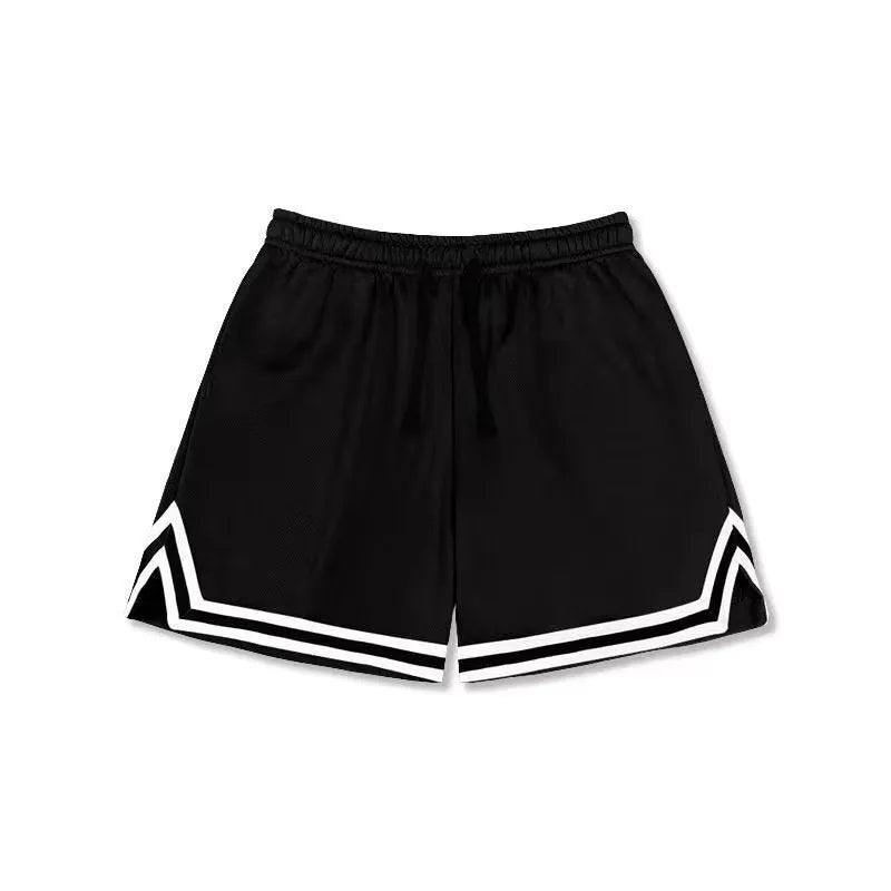 Men's polyester sports shorts in loose fit design available in multiple colours including black, white and blue shades