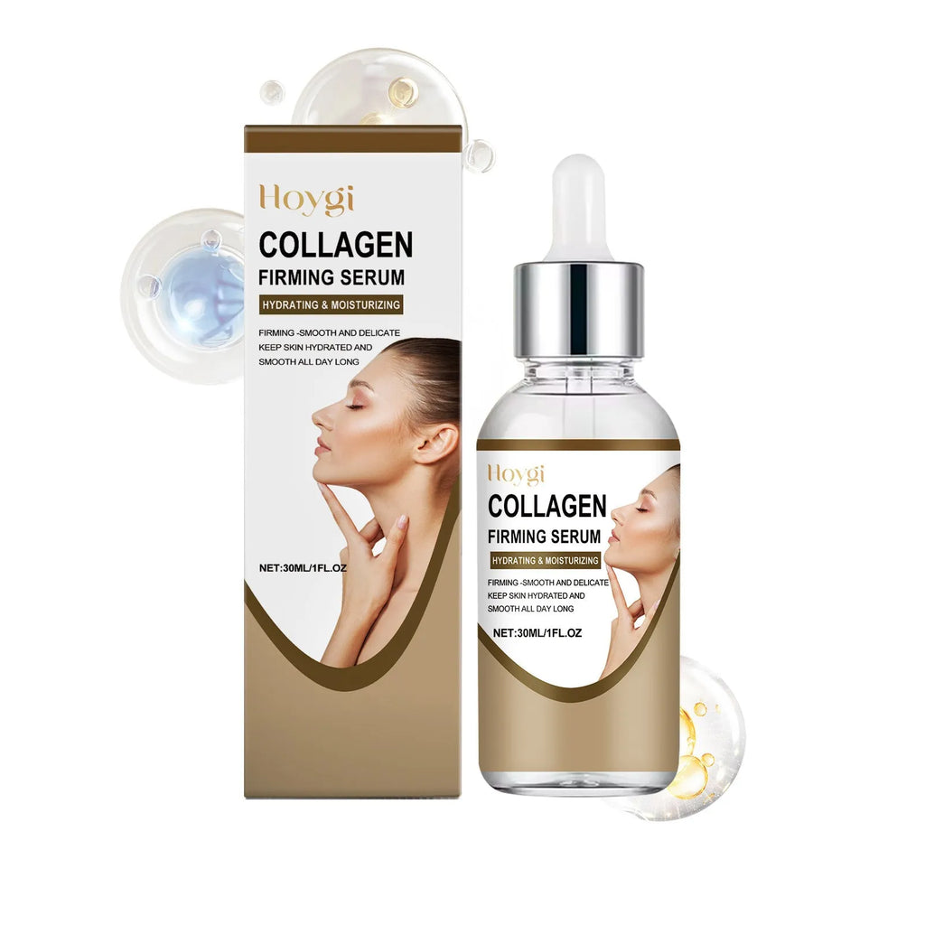 30ml collagen firming care solution bottle measuring 2.8x2.8x10.3cm