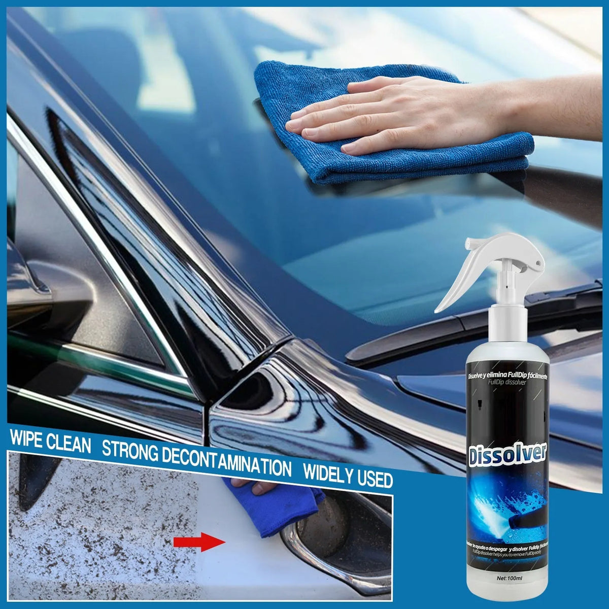 100ml car interior foam cleaning agent bottle for upholstery stain removal and seat maintenance